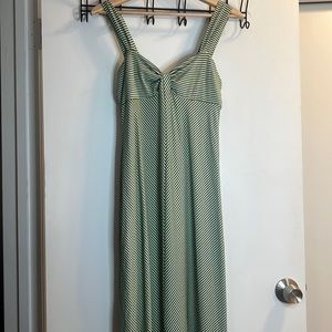 Green & white striped dress